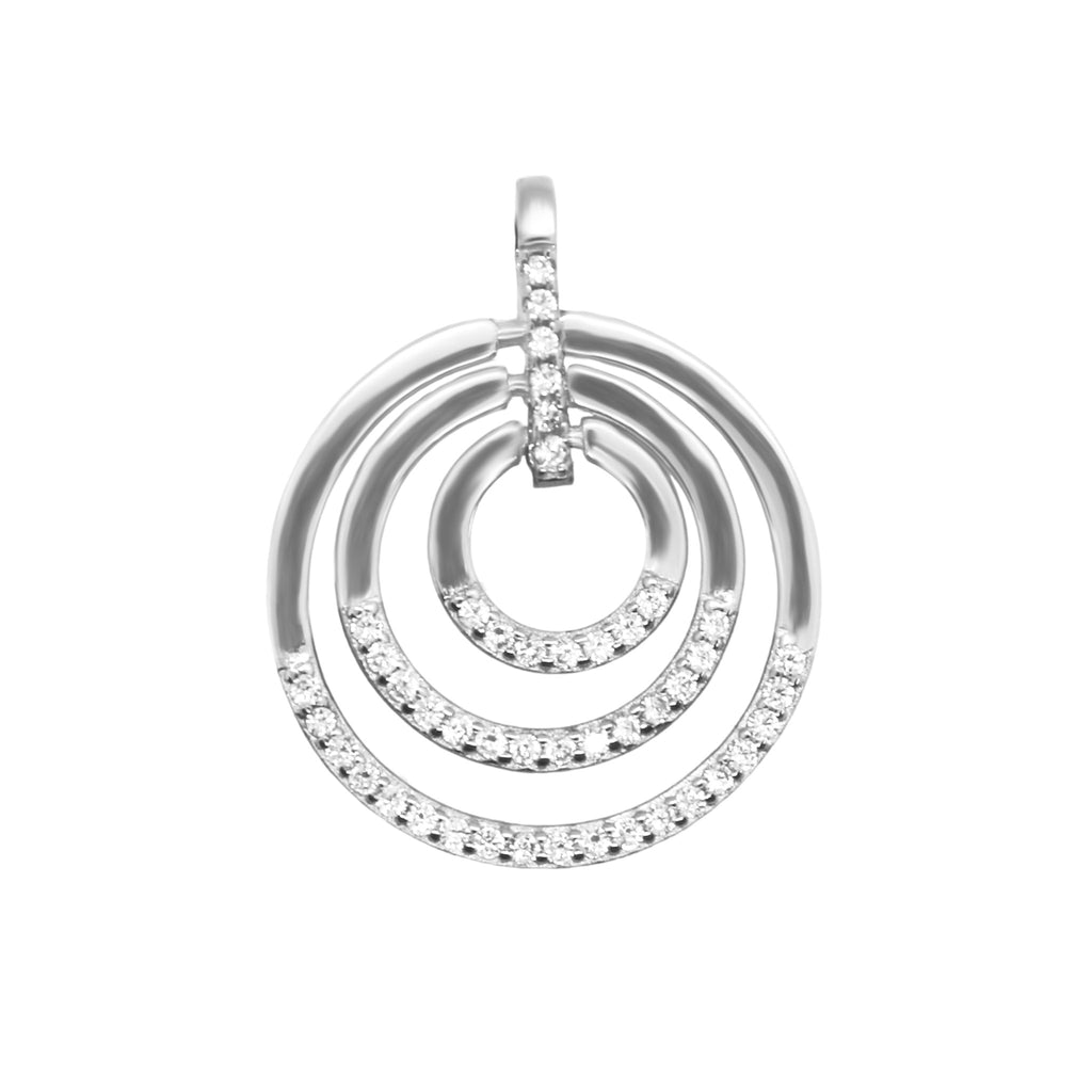 Sterling Silver Triple Circle CZ Pendant - Allyanna GiftsPendant
