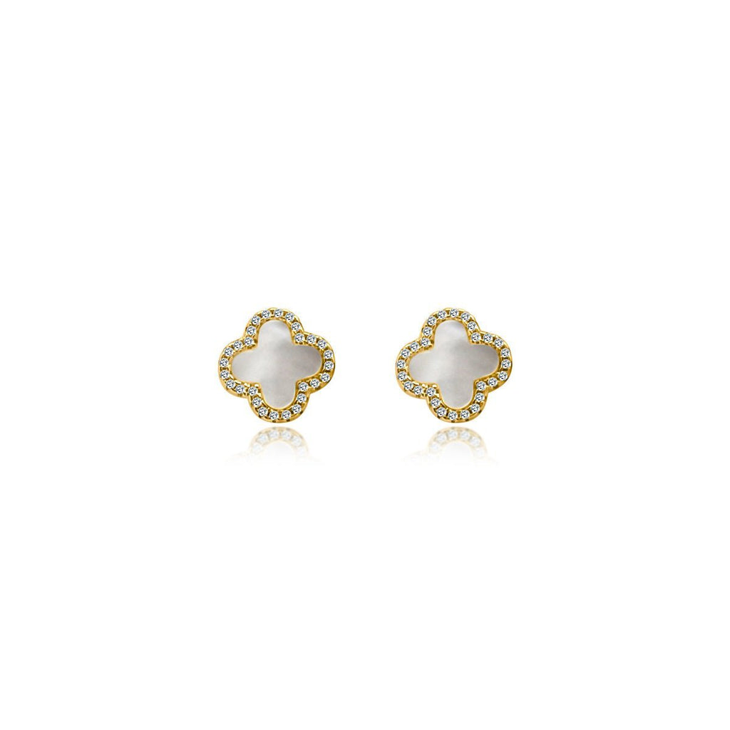 White Shell Clover Earrings - Allyanna Gifts