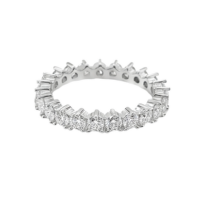 925 Sterling Silver And Moissanite Wedding Band 1.89 CTW, GRA Certified