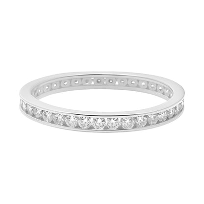 Sterling Silver Moissanite Pave 1.6 CT Eternity Band