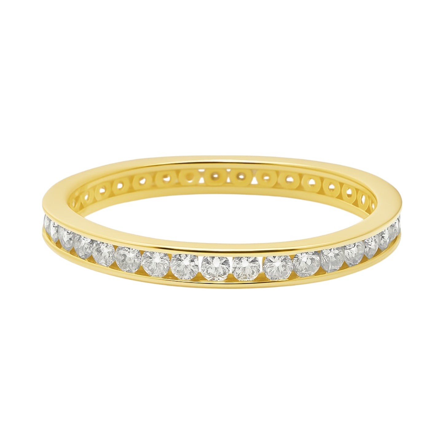 Sterling Silver Moissanite Pave 1.6 CT Eternity Band