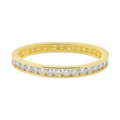 Sterling Silver Moissanite Pave 1.6 CT Eternity Band