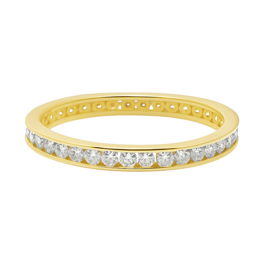 Sterling Silver Moissanite Pave 1.6 CT Eternity Band