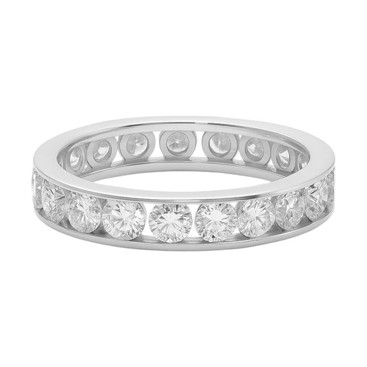 Sterling Silver Moissanite 3.25CT 4mm Eternity Band