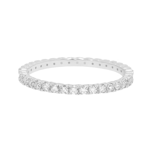 Sterling Silver Moissanite Pave 1.5CT Band