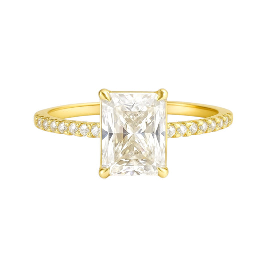 Sterling Silver Emerald Cut 6MM*8MM 2.0CT Moissanite Ring