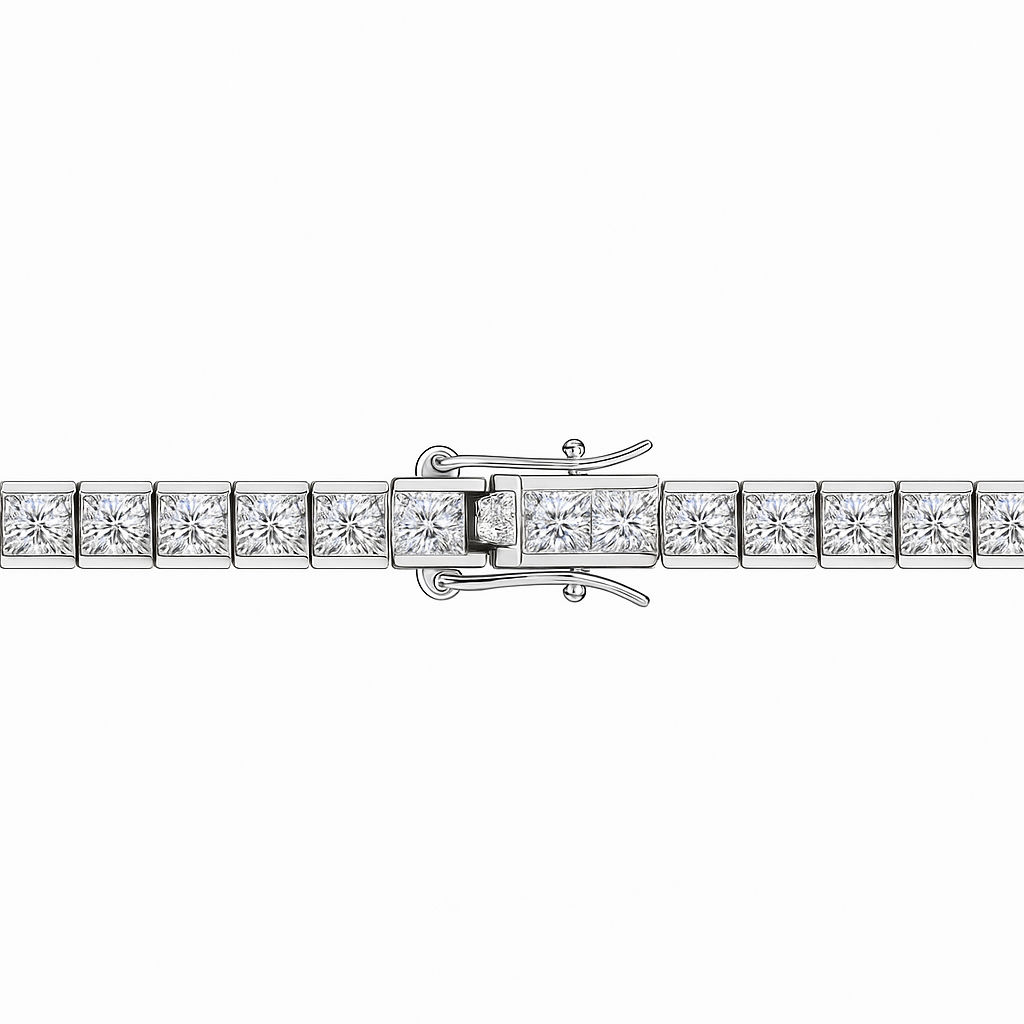 Sterling Silver Moissanite 2mm Tennis Bracelet