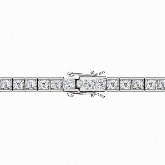 Sterling Silver Moissanite 2mm Tennis Bracelet