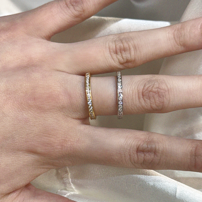 Sterling Silver Moissanite Pave 1.6 CT Eternity Band