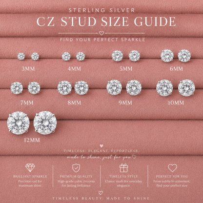 Sterling Silver Round CZ Studs