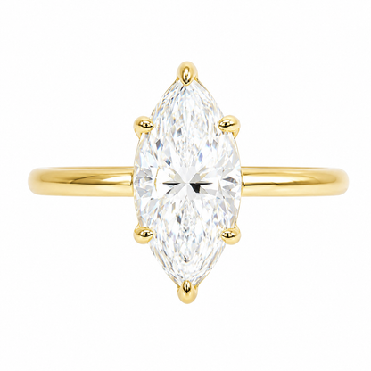 Sterling Silver 2.0ct Marquise Moissanite Solitaire Ring