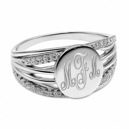 Sterling Silver Engravable Carmen Ring