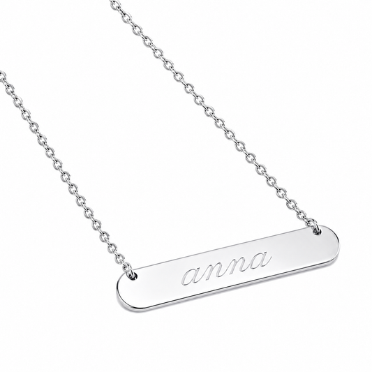Sterling Silver Small Bar Necklace 35mm x 7mm