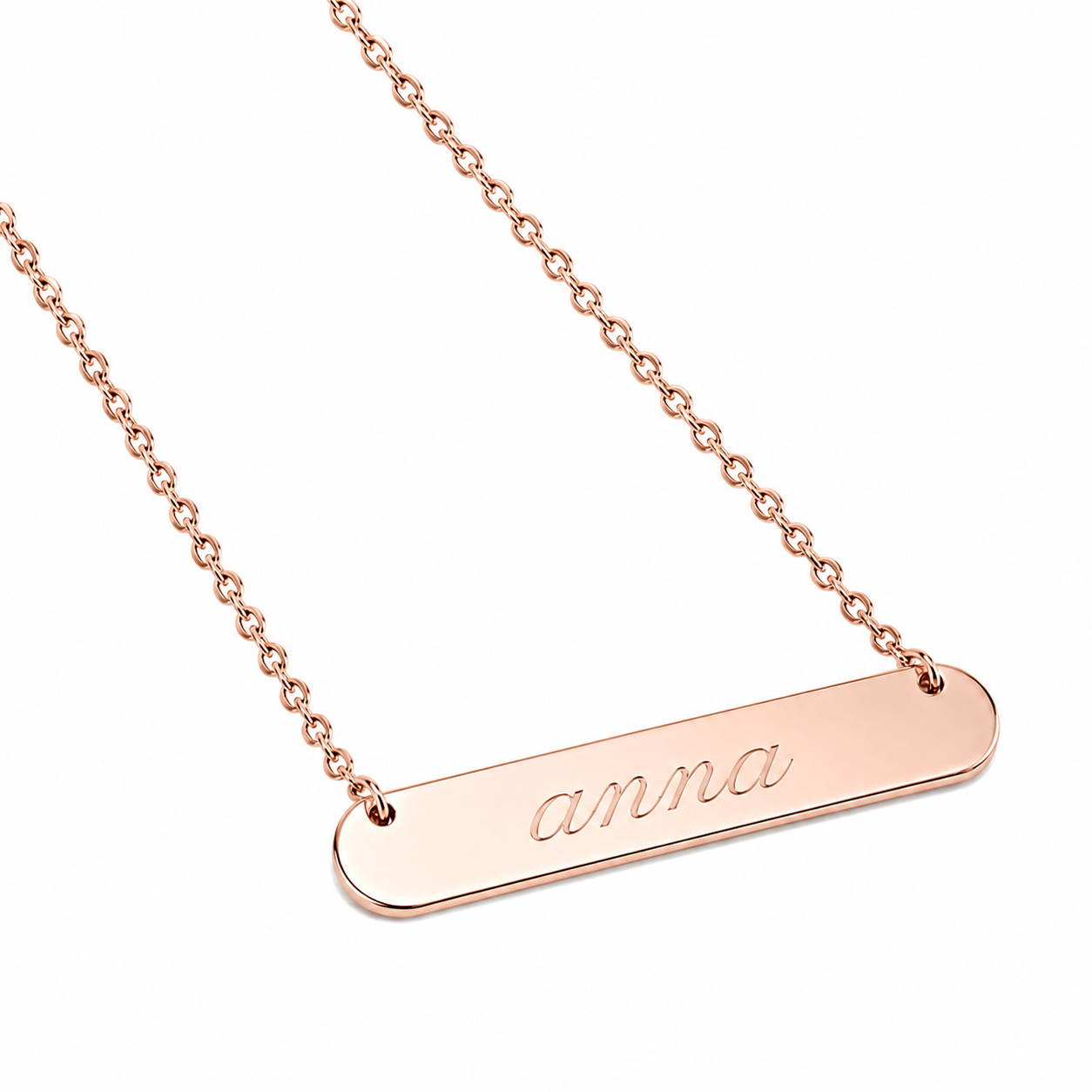 Sterling Silver Small Bar Necklace 35mm x 7mm