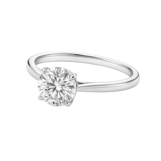 Sterling Silver 4 Prong 7MM 1.2CT Round Moissanite Ring