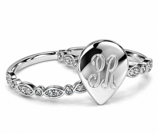 Sterling Silver Tear Drop Tianna Ring