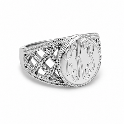 Sterling Silver Engravable Genesis Ring
