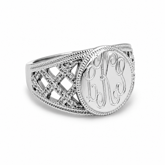 Sterling Silver Engravable Genesis Ring