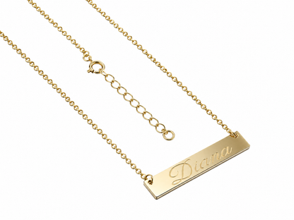 Sterling Silver  27 mm Bar Necklace(small)