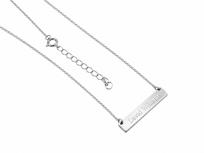 Sterling Silver  27 mm Bar Necklace(small)