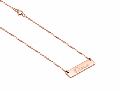 Sterling Silver  27 mm Bar Necklace(small)