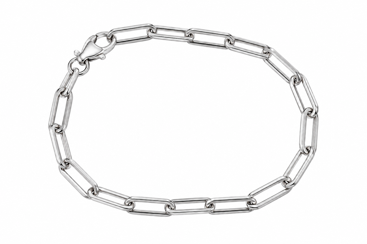 Italian Sterling Silver 3.5mm Paperclip Chain