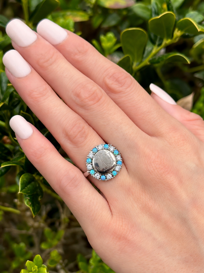 Sterling Silver Alternating Opal Ring