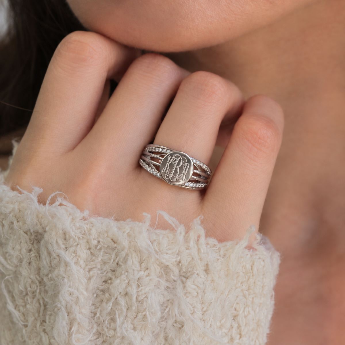 Sterling Silver Engravable Carmen Ring