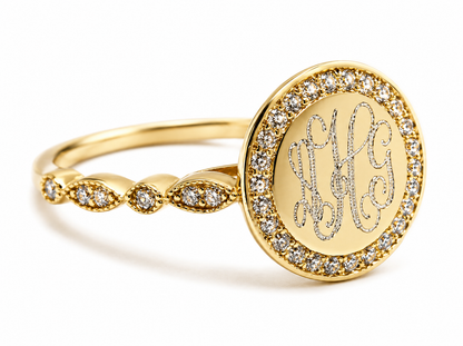Sterling Silver Engravable Allure CZ Ring