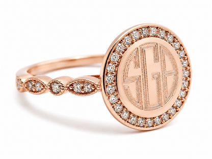 Sterling Silver Engravable Allure CZ Ring