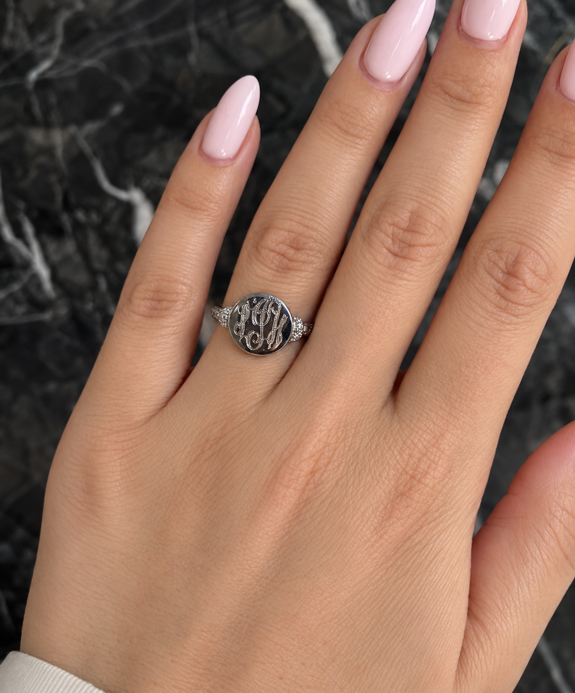 Sterling Silver Engravable Plain Ring W/ Rope Band