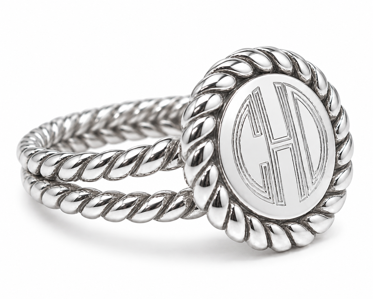 Sterling Silver Grace Rope Ring With Split Band