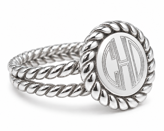 Sterling Silver Grace Rope Ring With Split Band