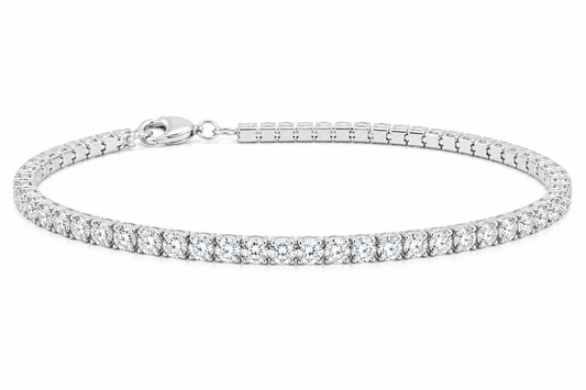 Sterling Silver 3mm CZ Tennis Bracelet (8")