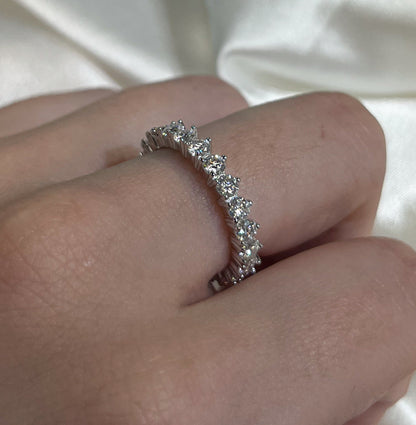 925 Sterling Silver And Moissanite Wedding Band 1.89 CTW, GRA Certified