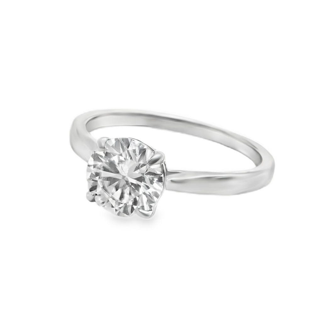 Sterling Silver 4 Prong 7MM 1.2CT Round Moissanite Ring