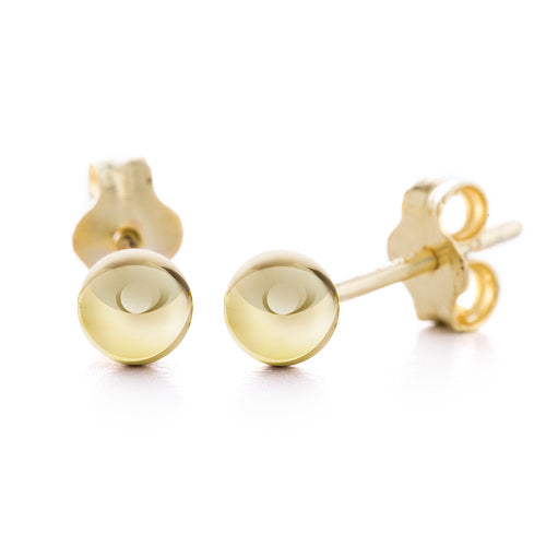 Sterling Silver Gold Plated 4mm Ball Stud Earrings