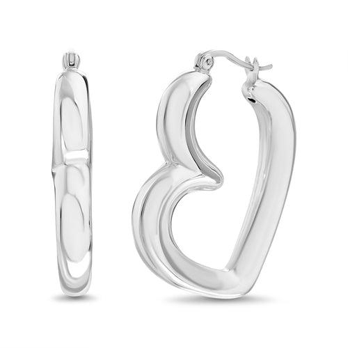 Sterling Silver Plain Electroform Hoop Earrings