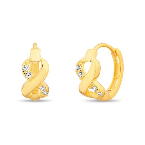 Sterling Silver CZ Small Infinity Hoop Earrings