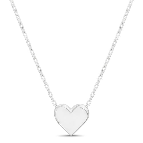 Sterling Silver Polished Heart Necklace