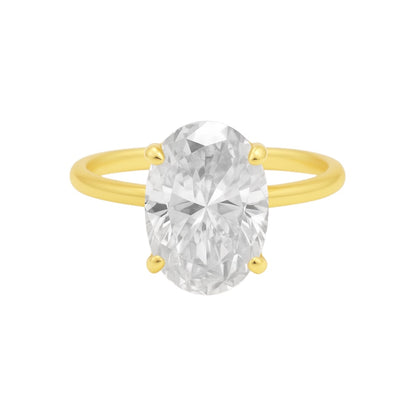 Sterling Silver Solitaire Oval 8mm*12mm 4.5CT Moissanite Ring