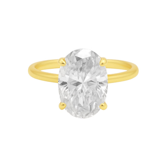 Sterling Silver Solitaire Oval 8mm*12mm 4.5CT Moissanite Ring