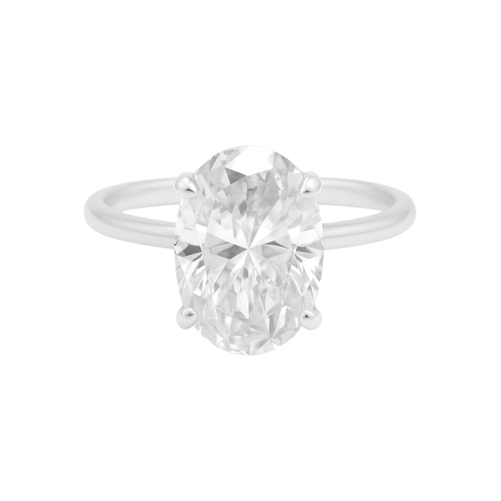 Sterling Silver Solitaire Oval 8mm*12mm 4.5CT Moissanite Ring