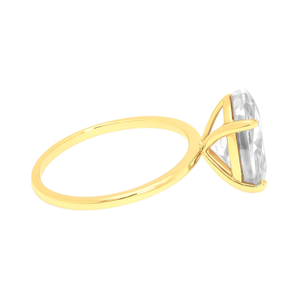 Sterling Silver Solitaire Oval 8mm*12mm 4.5CT Moissanite Ring