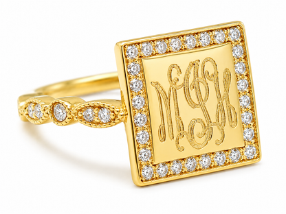 Monogrammed Aisha Ring