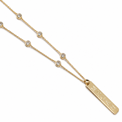 Personalized Sterling Silver Engraved Bar Necklace | Custom Name Necklace