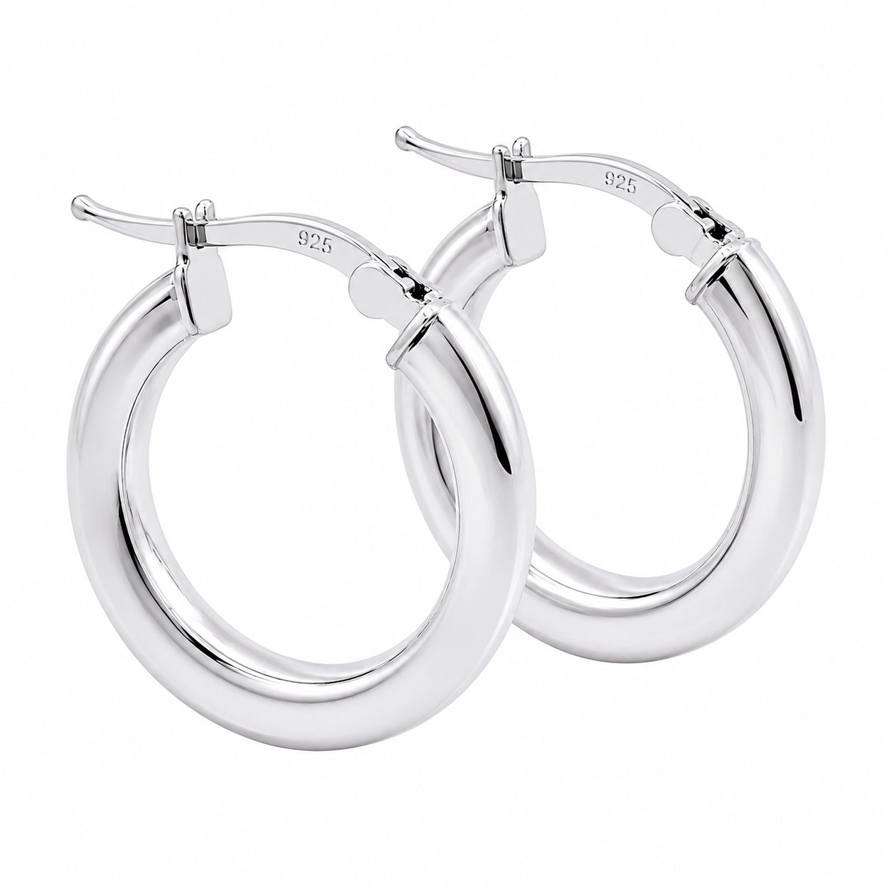 Sterling Silver 21.5mm Flat Hoop Earrings