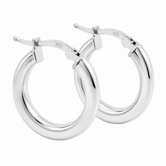 Sterling Silver 21.5mm Flat Hoop Earrings