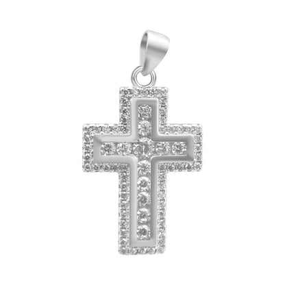 Sterling Silver CZ Cross Pendant