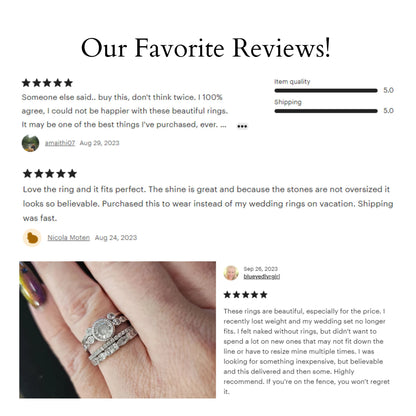 Melina Sterling Silver Stackable Ring Set – CZ Dainty Stacking Rings for Women